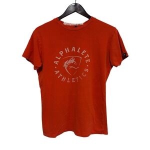 Alphalete Men's Lightweight Stretch Graphic T Shirt Orange Size Medium 20x 26